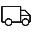 Black outline of a truck on a white background.