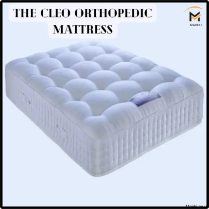 A quilted orthopedic mattress with a cushioned pattern, labeled "The Cleo Orthopedic Mattress."