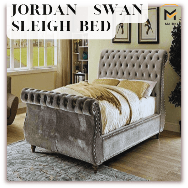 Jordan Swan Sleigh Bed: Graceful Look UK Bed Frames