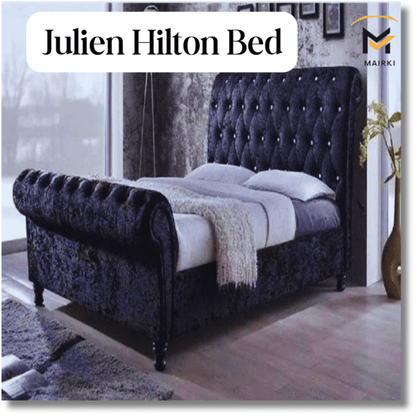 Julien Sleigh Bed Frame: Chesterfield Design UK Beds