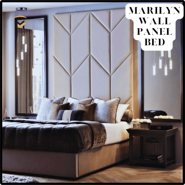 Marilyn Wall Panel Bed Frame: High headboard Storage UK Bed