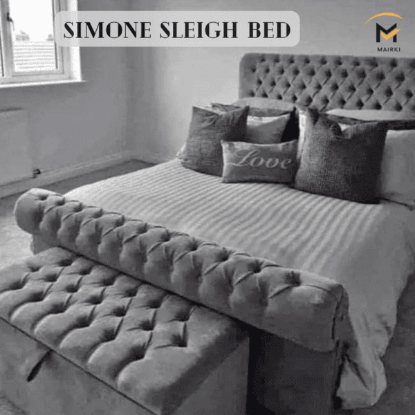 Simone Sleigh bed: Unique & Stylish UK Bed Frames